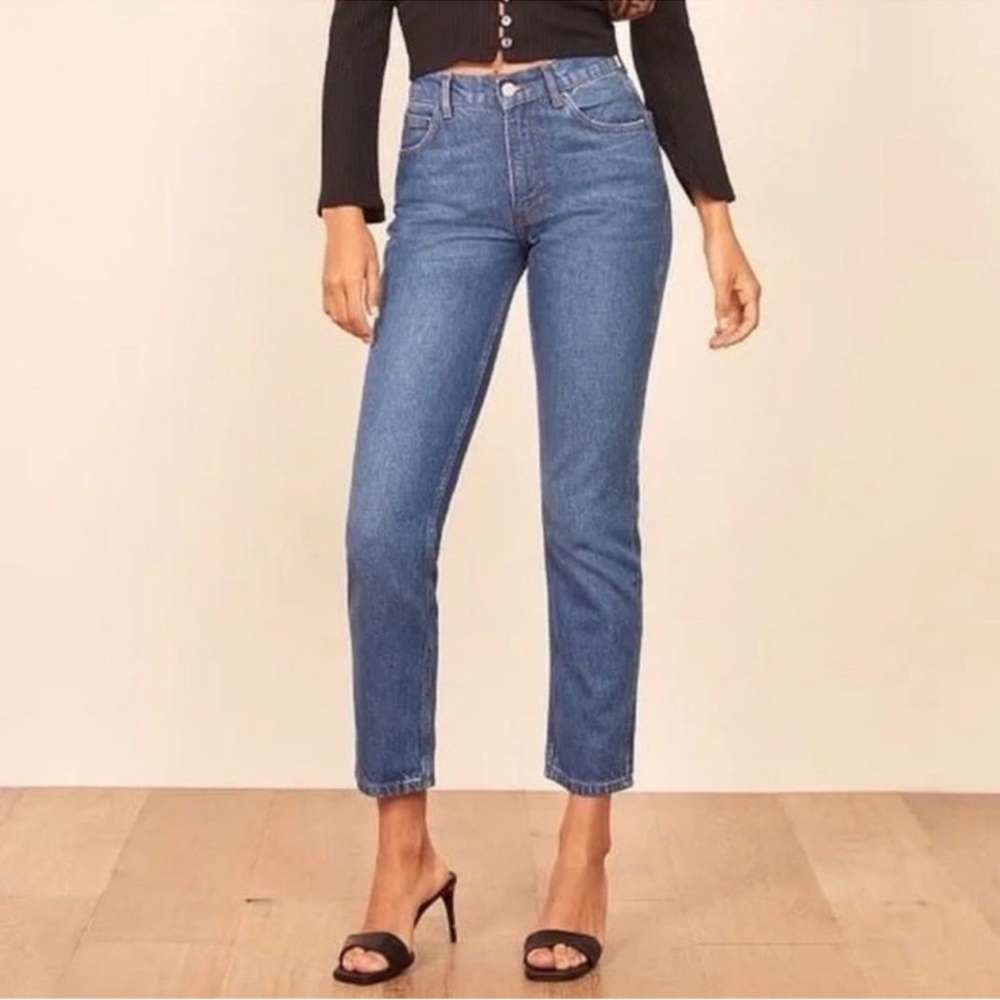 Reformation Julia Crop High Waist Sz 25 in Baltic Wash